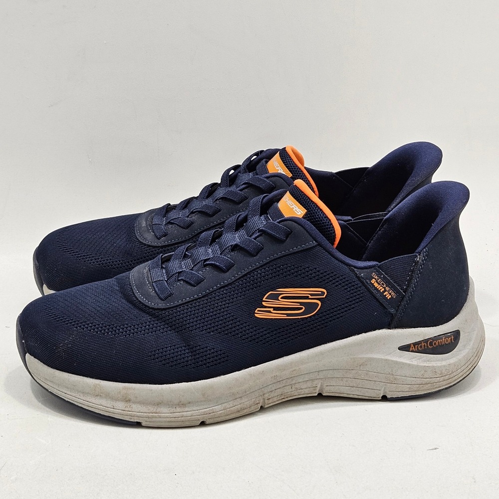 Skechers Slip-ins Arch Fit Swift Fit Women 10 Navy Orange 16959 Walking Shoes - Picture 4 of 15
